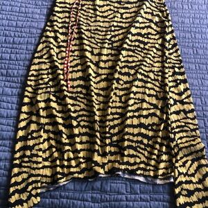 Yellow and Black Striped handkerchief hem skirt. Dancer skirt. Salsa & tango.